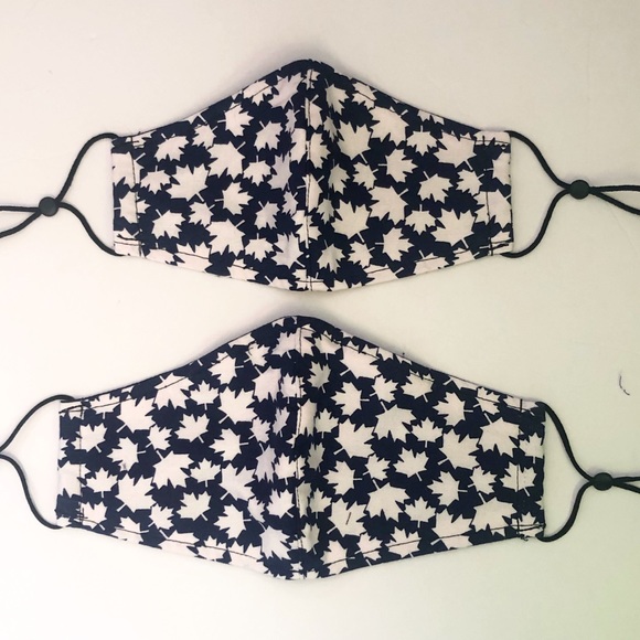 NavyBlue Maple Leaf Canada Face Mask (kids/adults) - Picture 3 of 4